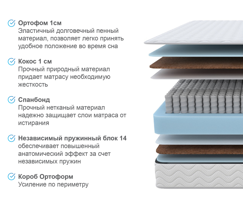 800 x 2000, Матрас Орматек Богема 80х200